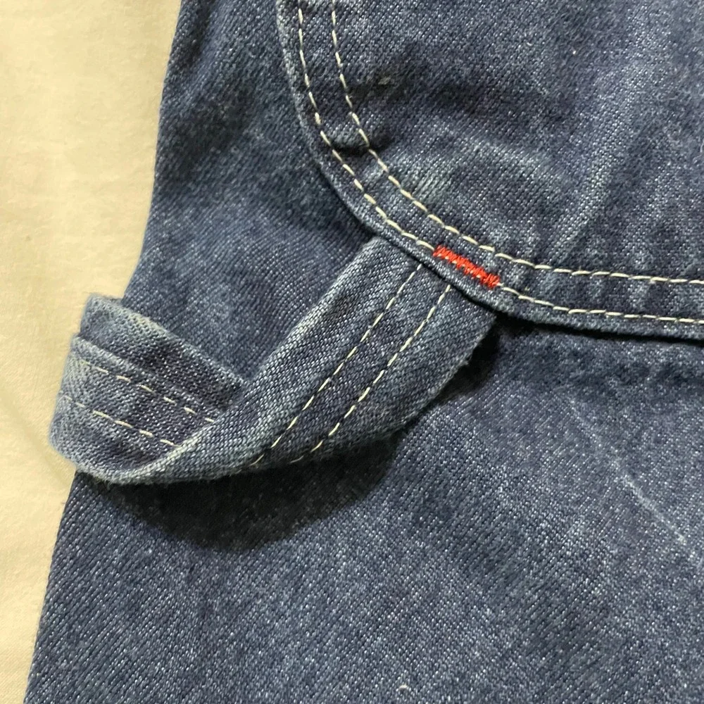 Dickies Overalls Mens 38x32 Blue Denim Bib Carpenter Workwear W816H88